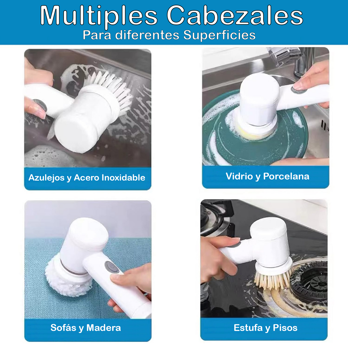 Cepillo Eléctrico De Limpieza 4 En 1